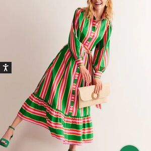 Boden Cotton Striped Shirtdress 12P